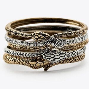 Zara Gold and Silver Snake Bracelets
